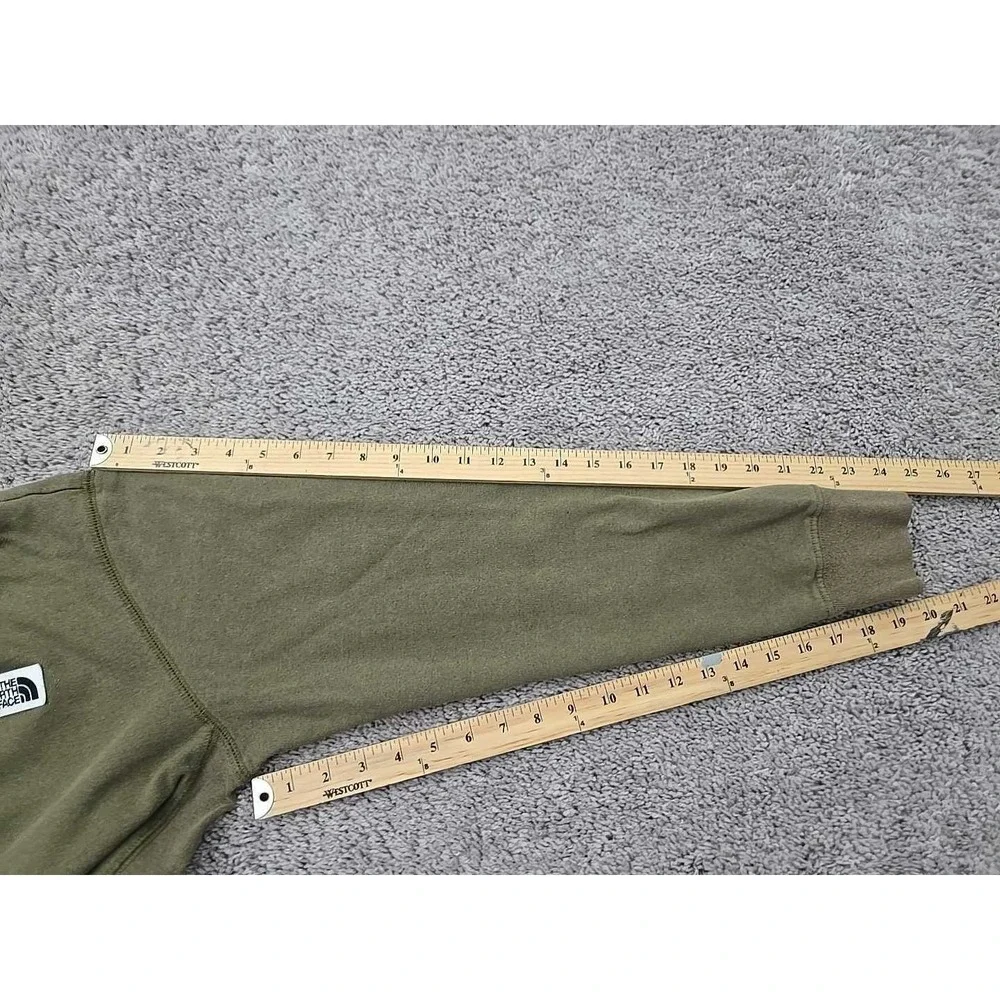 The North Face Hoodie‎ Mens Small Green Pullover Sweatshirt Logo Fleece Outdoor